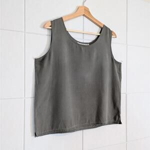 Vintage 90s Dress Barn 100% raw silk minimalist boxy fit tank top